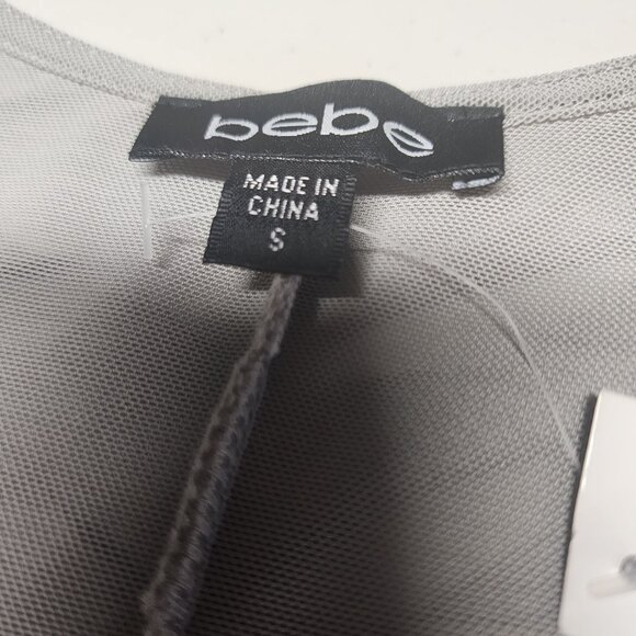 Bebe Interweave Deep V Dress Gray Small NWT - Picture 15 of 16